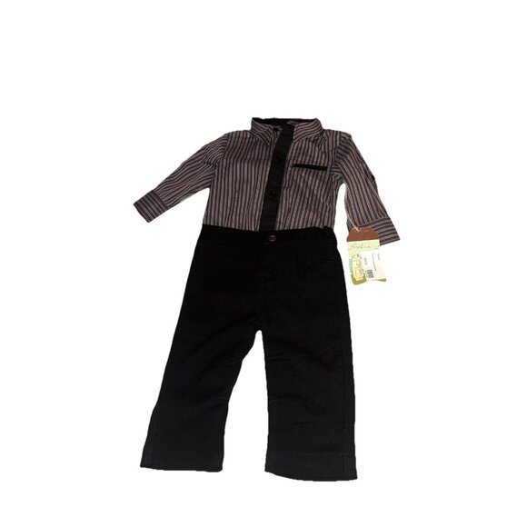 Fore!! Axel & Hudson Boys 2pc Navy and Black Set 9-12 Months - Picture 1 of 4